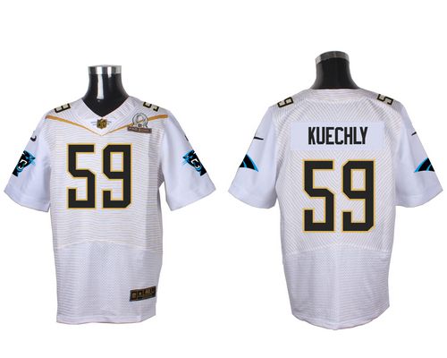 Nike Panthers #59 Luke Kuechly White 2016 Pro Bowl Men's Stitched NFL Elite Jersey - Click Image to Close